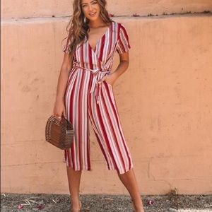 VICI - Just Peachy Striped Jumpsuit